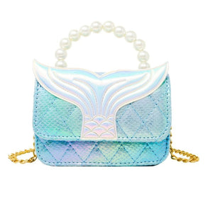 Mermaid Tail Quilted Purse - Blue