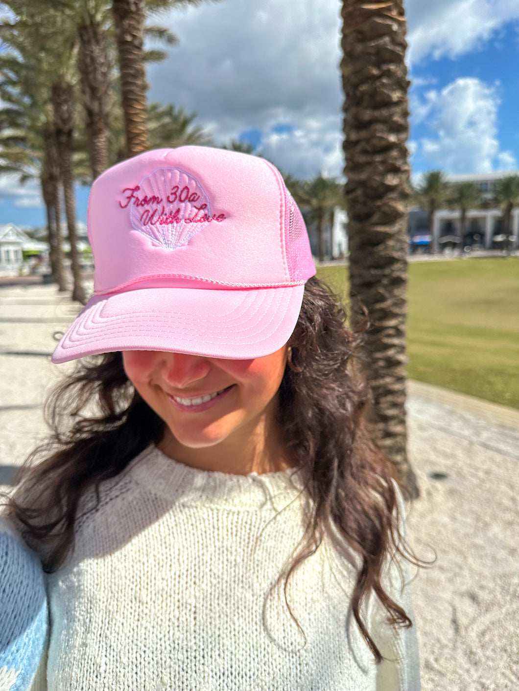 From 30A With Love Trucker Hat - Pink (exclusive)