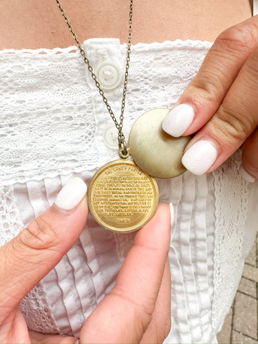 Lord`s Prayer Locket Necklace