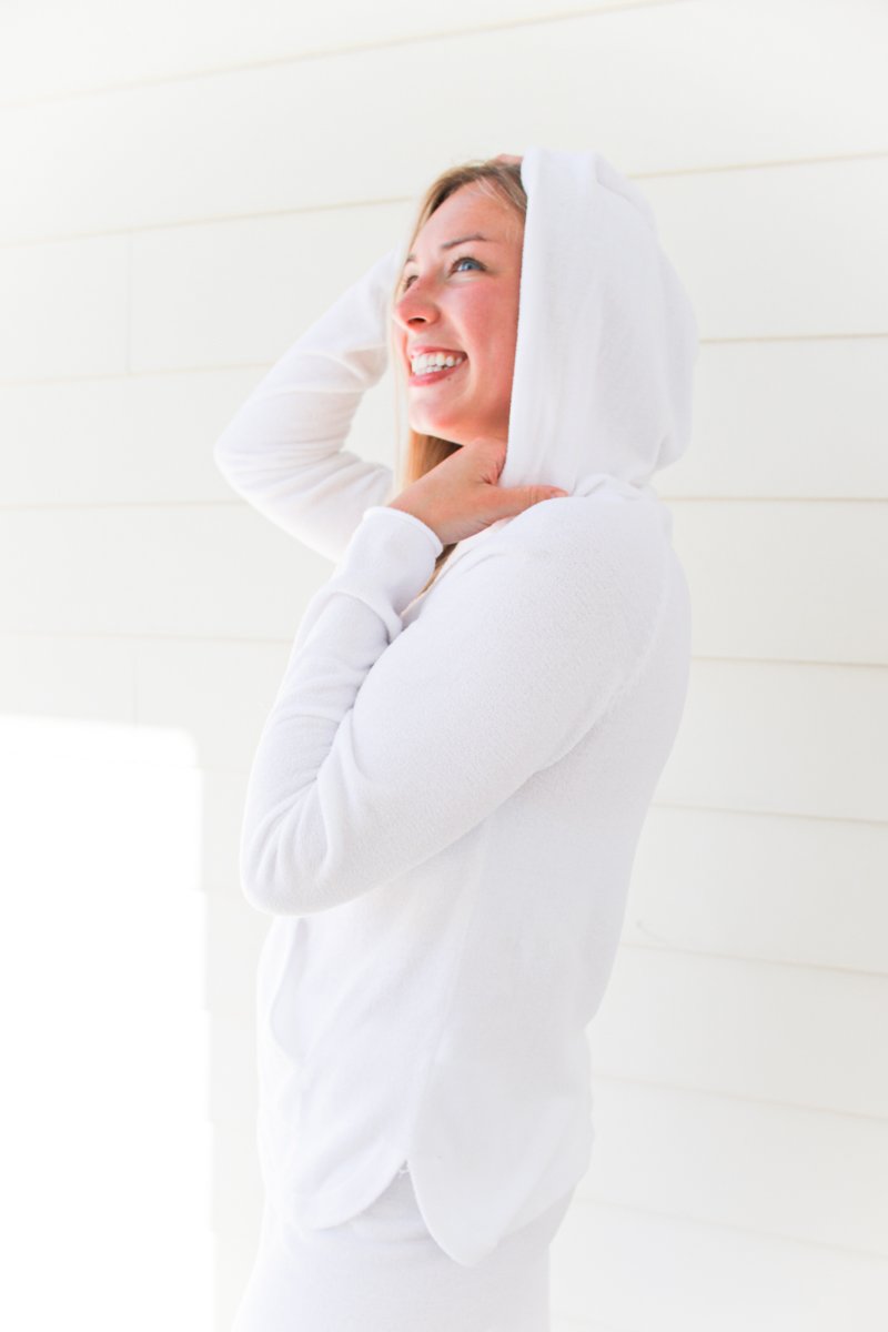 Barefoot Dreams Cozychic Ultra Lite Pullover Hoodie - Sea Salt