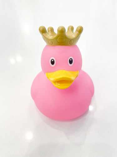 Pink Rubber Duck with Crown