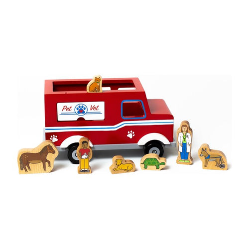 Magnetic Pet Vet Truck Wooden Toy